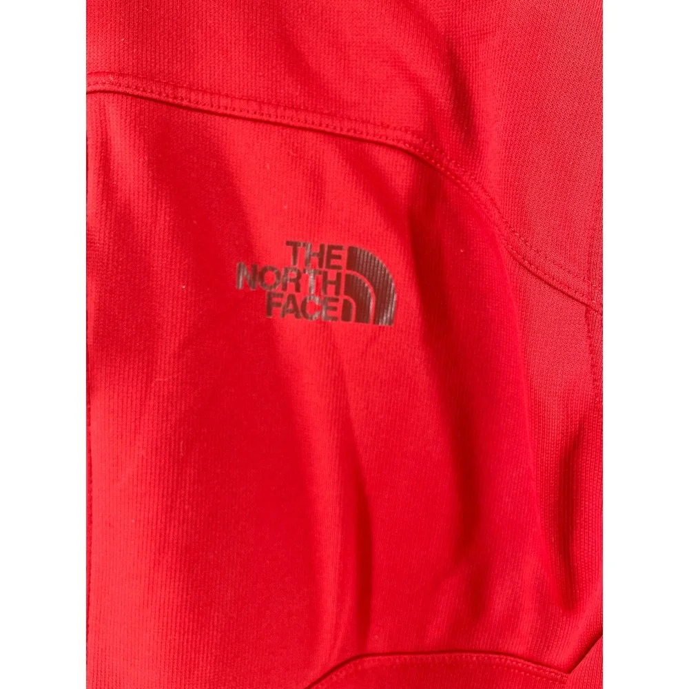 The North Face Quarter Zip Pullover Mens XL Red Grey‎ Fleece Lined Softshell